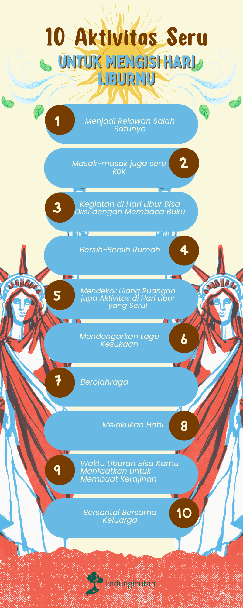 Infografis aktivitas seru di kala liburan.