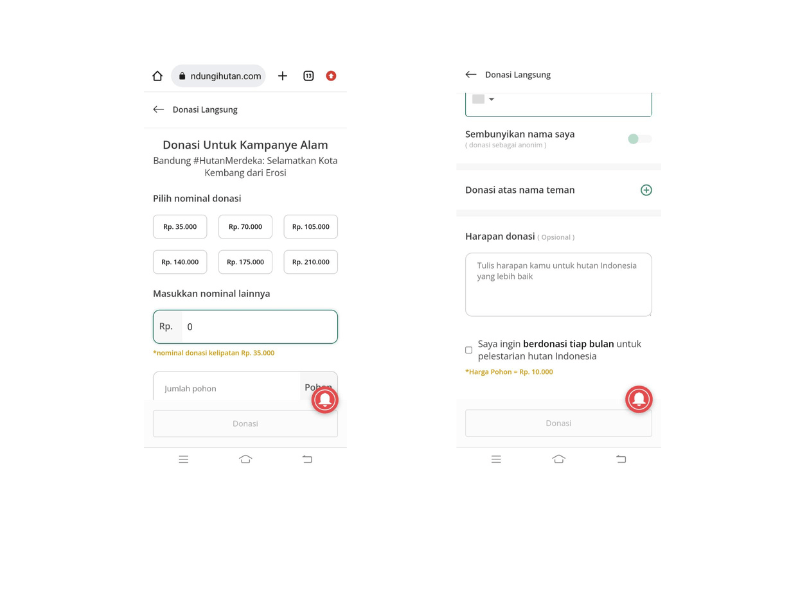 Tutorial Mudah Donasi Pohon di LindungiHutan,