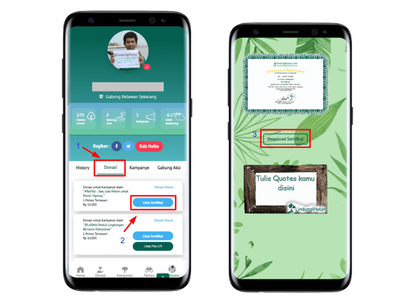 Tutorial Unduh Sertifikat Digital di LindungiHutan.