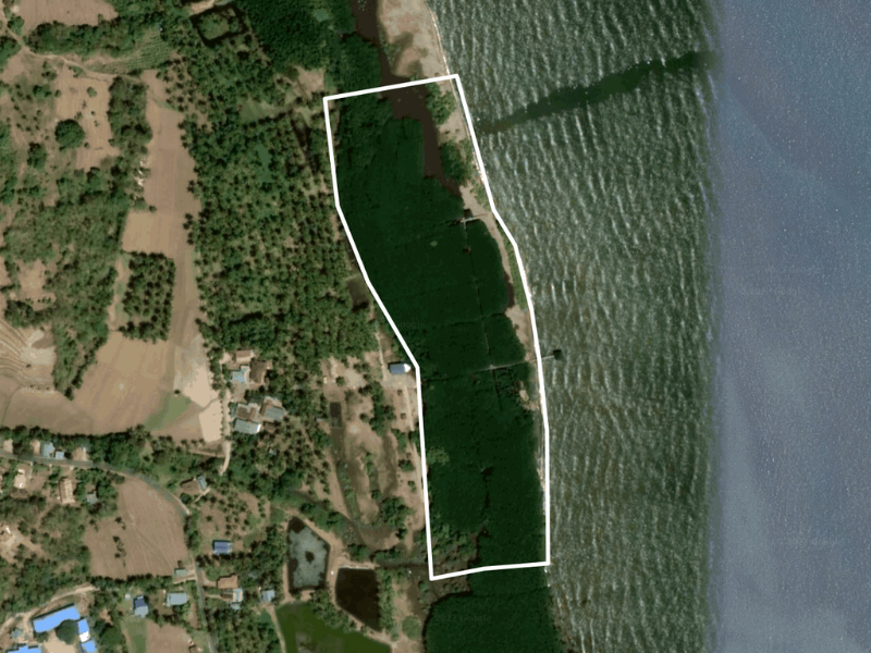 Lokasi penanaman Pantai Hubat, Sinjai dilihat dari satelit.