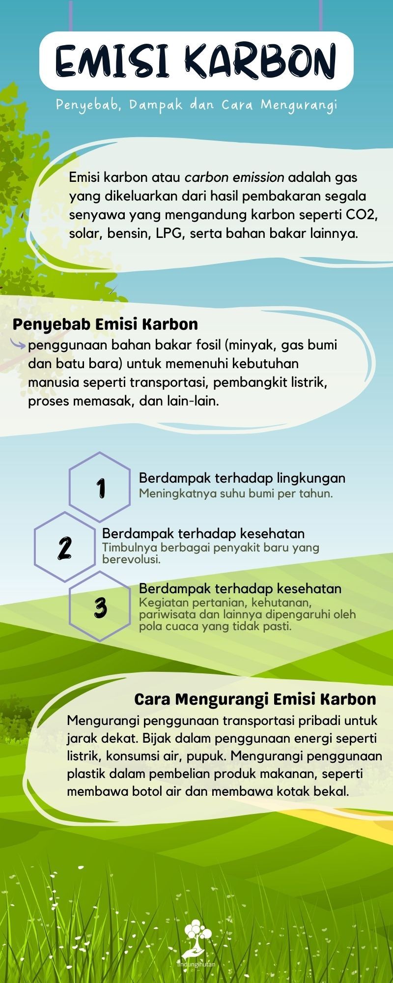 Infografis emisi karbon.