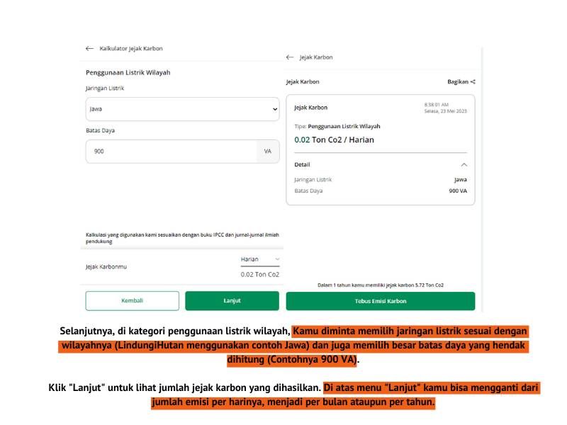 Jejak karbon penggunaan listrik wilayah