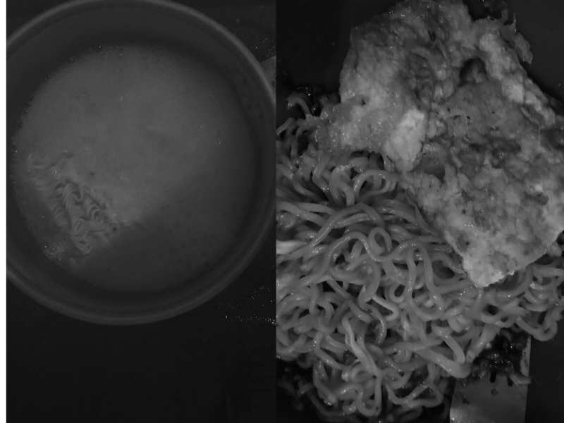 Gambar memasak dan mie goreng