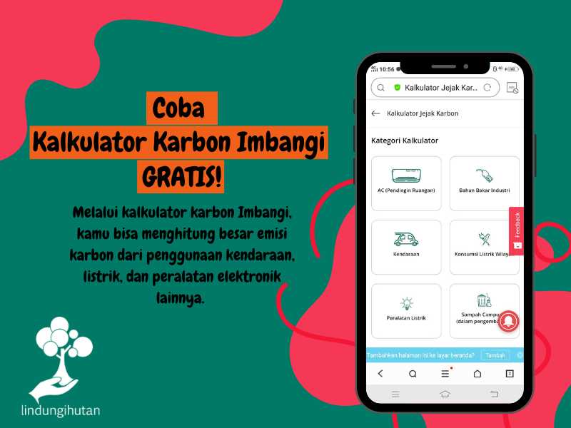 Kalkulator jejak karbon Imbangi.