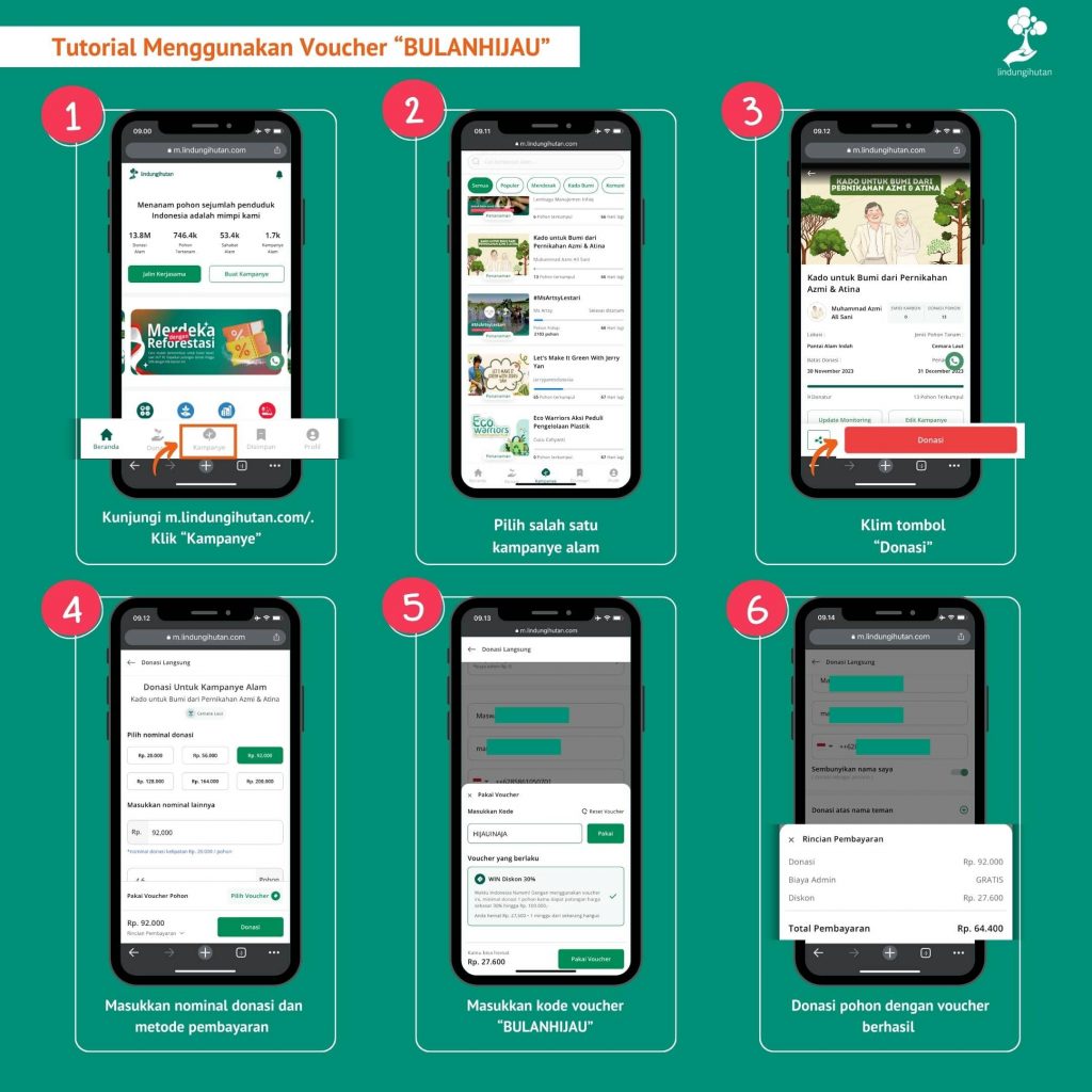 Tutorial menggunakan kode promo BULANHIJAU.