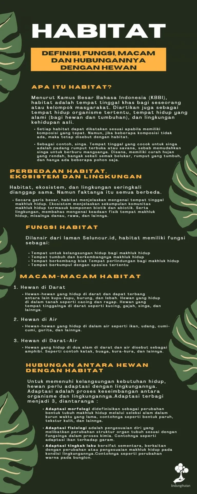 Memahami Apa Itu Habitat, Fungsi, Macam dan Hubungannya Dengan Hewan 82 infografis habitat