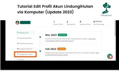 Cara edit profil akun LindungiHutan.