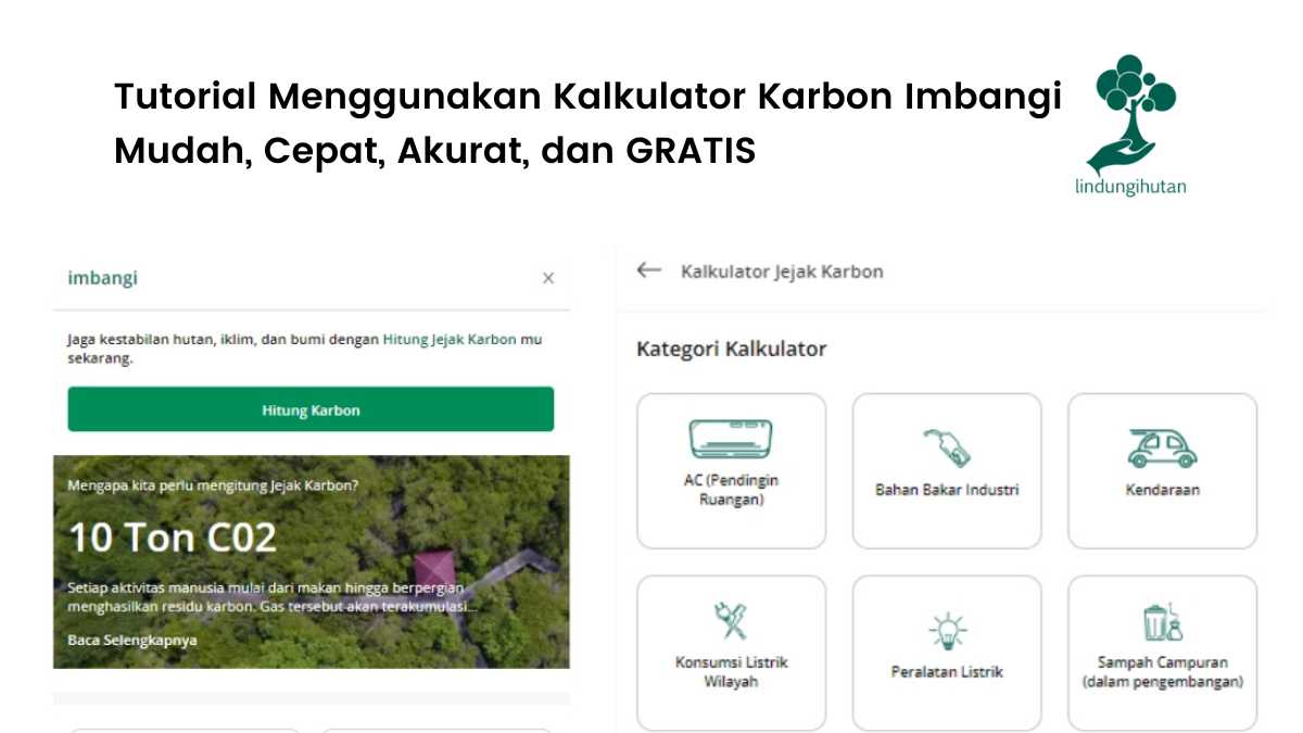 Tutorial kalkulator jejak karbon Imbangi.