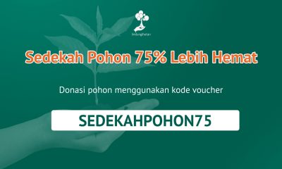 Pakai kode SEDEKAHPOHON75 untuk dapat subsidi sedekah pohon.