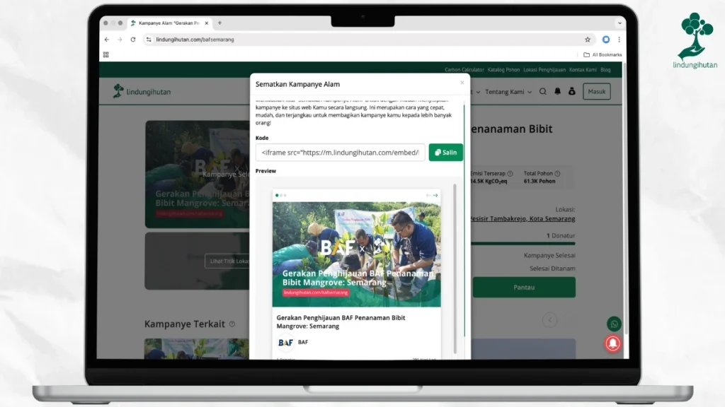 fitur embed lindungihutan baf kampanye alam
