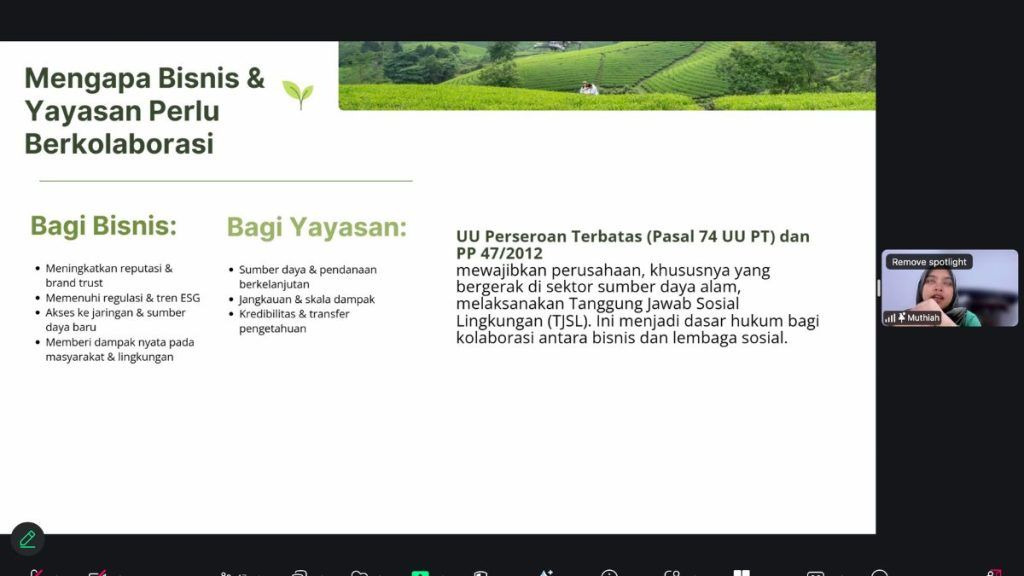 kolaborasi lintas sektor yayasan dan bisnis green mindset