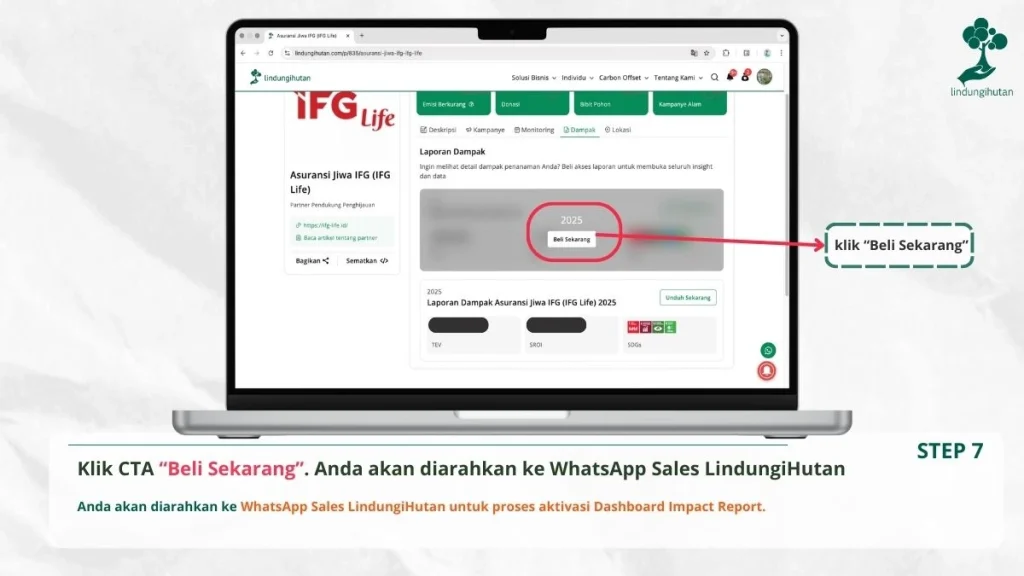 Gunakan Dashboard Impact Report untuk Laporan Perusahaan 88 langkah akses dashboard impact report tahap 7 lindungihutan