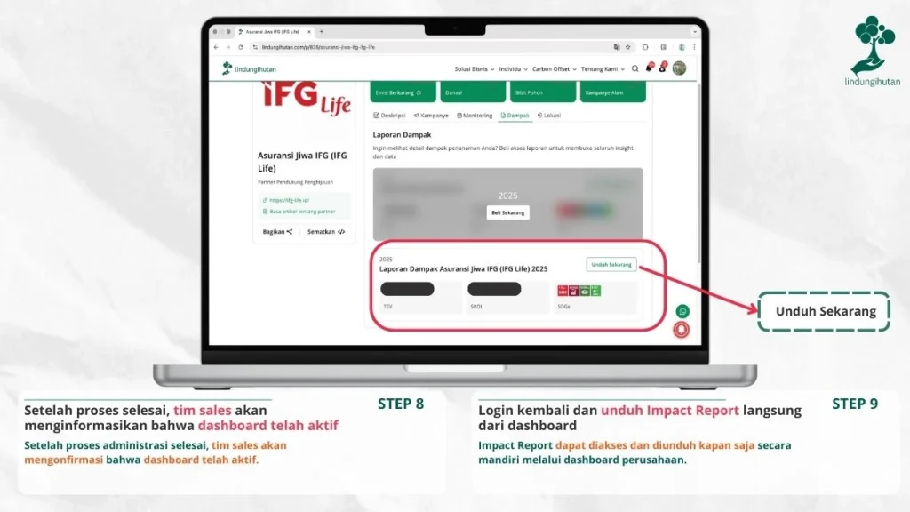 Gunakan Dashboard Impact Report untuk Laporan Perusahaan 89 langkah akses dashboard impact report tahap 8-9 lindungihutan
