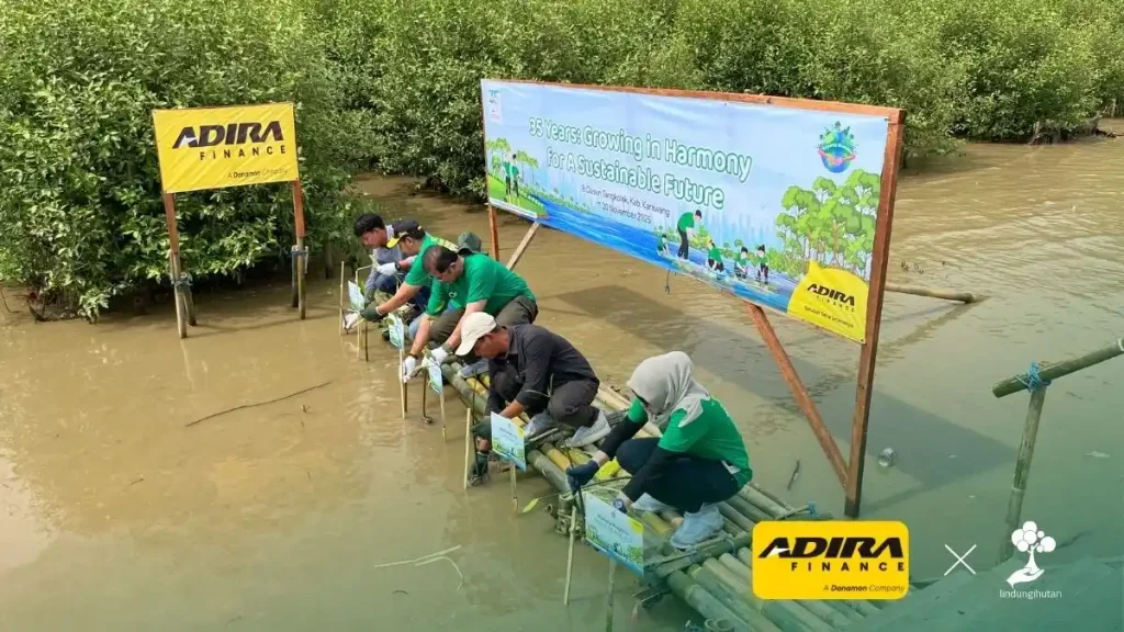 pt adira dinamika multi finance tbk kegiatan penanaman pohon mangrove di karawang