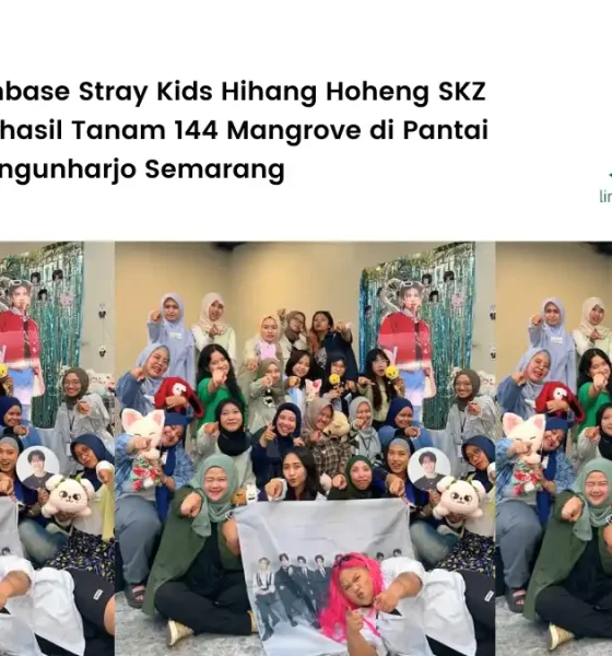 hihang hoheng skz menanam pohon di pantai mangunharjo semarang